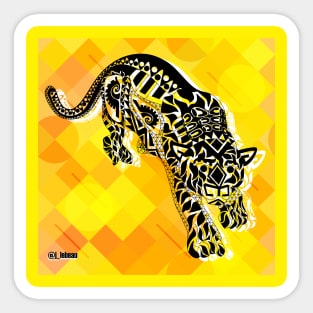 golden jaguar ecopop Sticker